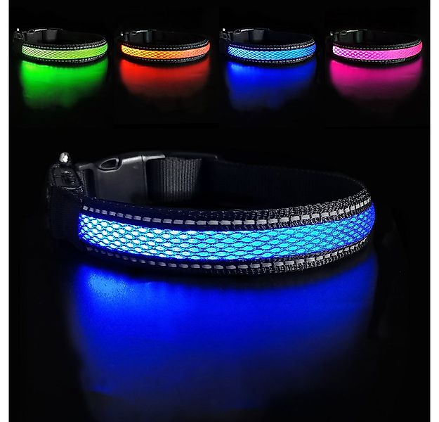 Illes-Laedchen Hunde-Halsband LED Hundehalsband Blinklicht wasserdicht wied günstig online kaufen