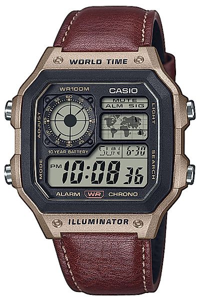 CASIO Digitaluhr Herrenuhr Digital mit Lederband günstig online kaufen