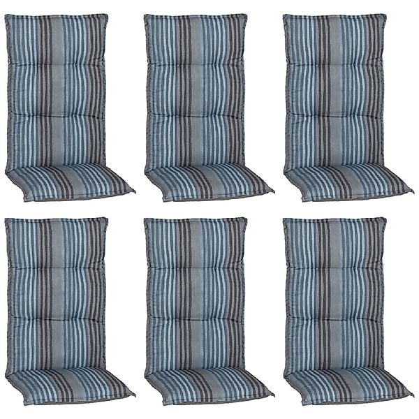 Beo Sitzauflage Hochlehner Tissa 6er-Set Blau-Grau günstig online kaufen