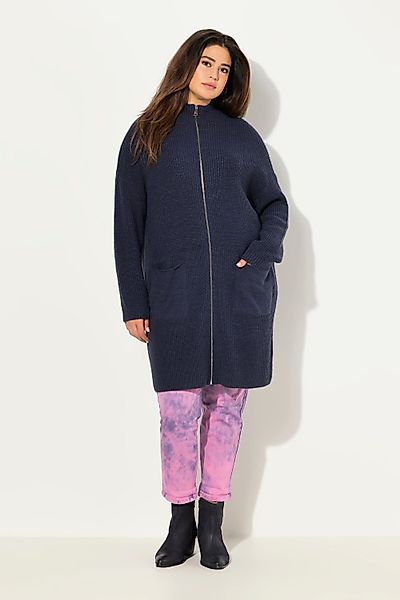 Ulla Popken Strickjacke Long-Strickjacke Oversized Stehkragen günstig online kaufen