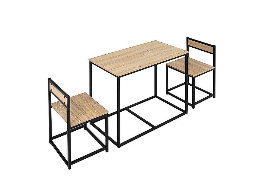 HOMCOM Essgruppe Esstisch mit 2 Stühlen, (Esszimmergruppe, 3-tlg., Küchenti günstig online kaufen
