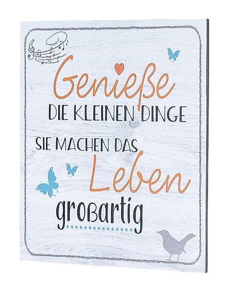Levandeo® Wandbild, Wandbild 20x20cm Genieße die günstig online kaufen