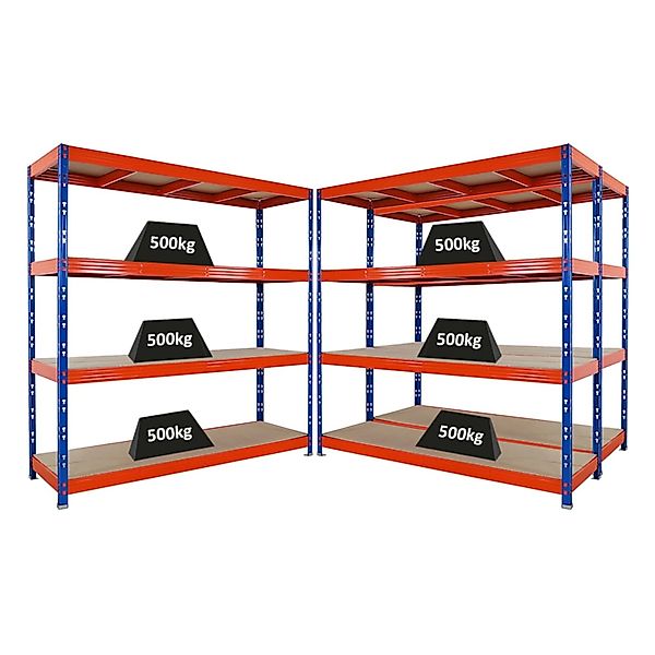 PROREGAL Mega Deal 3x Profi Schwerlastregal Rhino HxBxT 200x200x60cm 4 Span günstig online kaufen