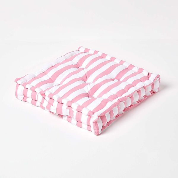 Homescapes Bodenkissen Sitzkissen Breite Streifen rosa günstig online kaufen