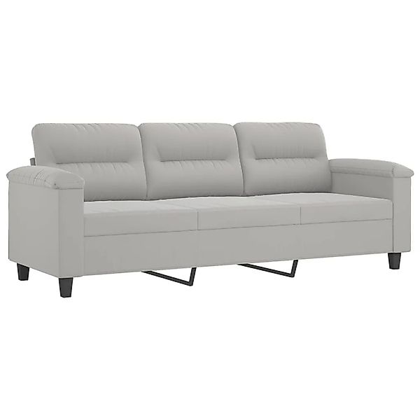 vidaXL 3-Sitzer-Sofa Hellgrau 180 cm Mikrofasergewebe 359568 günstig online kaufen