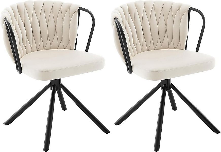 Woltu Polsterstuhl (2 St), Esszimmerstühle drehbar, Armlehnstuhl mit Samtsi günstig online kaufen