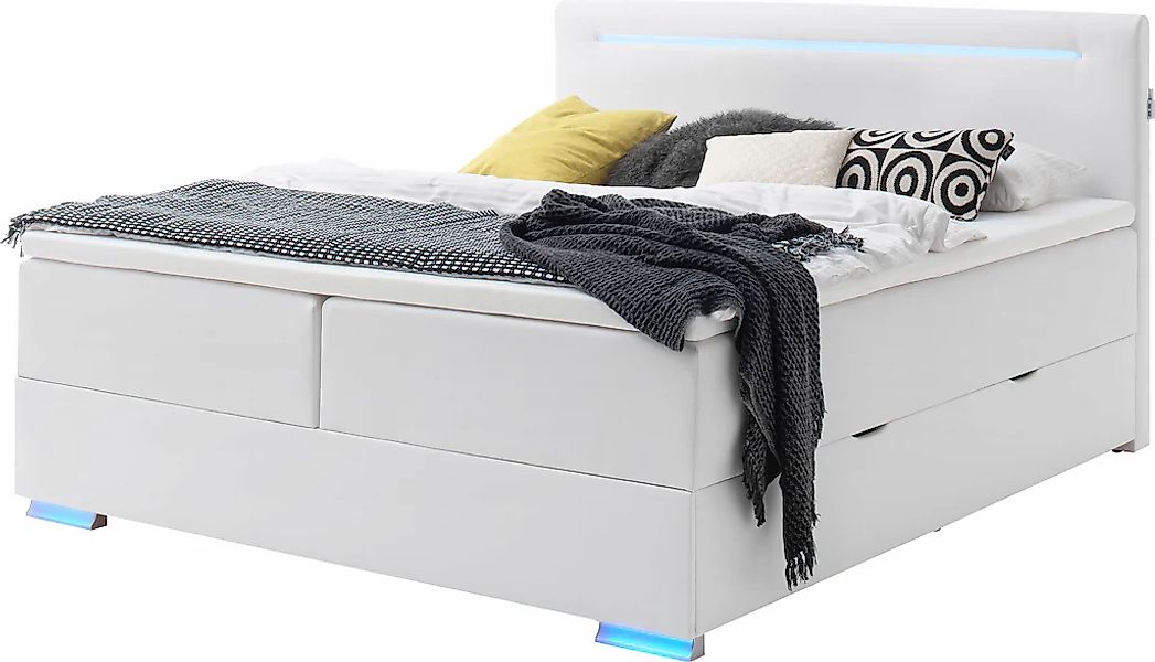 meise.möbel Boxspringbett "Las Vegas", Füße und Kopfteil mit LED-Beleuchtun günstig online kaufen