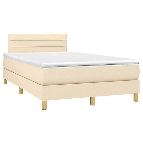 vidaXL Boxspringbett mit Matratze & LED Creme 120x190 cm Stoff 3270100 günstig online kaufen