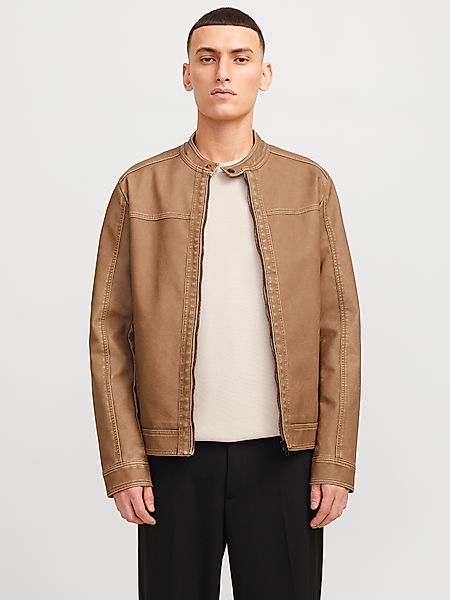 Jack & Jones Lederimitatjacke "JJEWARNER WASHED PU JACKET NOOS", ohne Kapuz günstig online kaufen