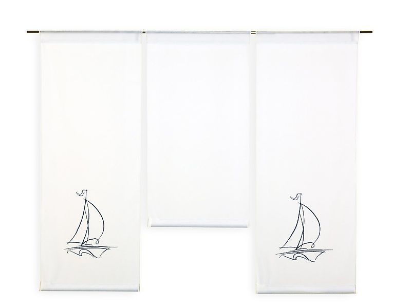 Clever-Kauf-24 Scheibengardine Design Mini Flächenvorhang Set bestickt Sege günstig online kaufen