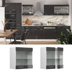 Vicco Glashängeschrank R-Line, Anthrazit Hochglanz/Weiß, 60 günstig online kaufen