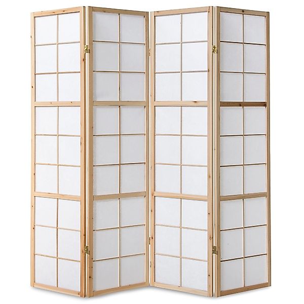 Homestyle4u 4-tlg. Paravent Shoji in Braun 176x175 cm 167 günstig online kaufen