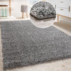 Paco Home Teppich "Twister 500" rechteckig 44 mm Höhe Uni Hochflor Shaggy m günstig online kaufen