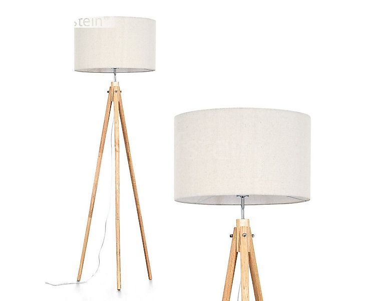 hofstein Stehlampe Stehlampe aus Holz/Stoff in Naturfarben/Beige/Weiß, ohne günstig online kaufen