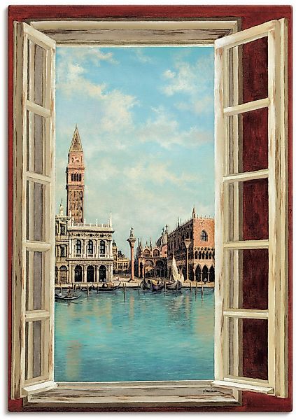 Artland Wandbild "Fenster mit Blick auf Venedig" Fensterblick 1 Stk. tlg. a günstig online kaufen