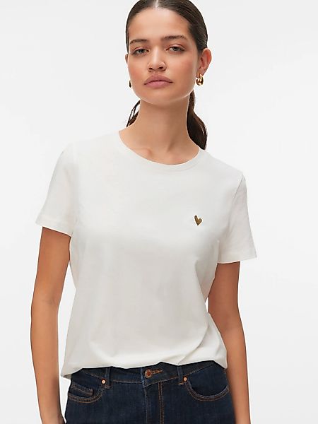 Vero Moda Kurzarmshirt "VMVIVA S/S O-NECK T-SHIRT JRS BTQ GA" günstig online kaufen