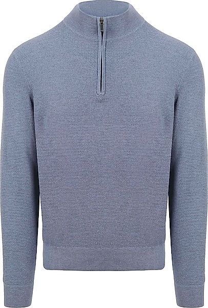 Suitable Structure Half Zip Pullover Blau - Größe XXL günstig online kaufen