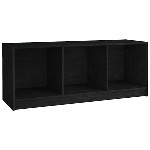 Tv-schrank Schwarz 104x33x41 Cm Massivholz Kiefer günstig online kaufen
