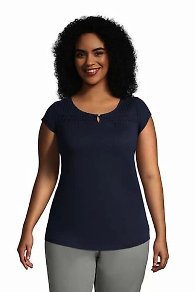 Shirt mit Biesen in großen Größen, Damen, Größe: 56-58 Plusgrößen, Blau, Ba günstig online kaufen