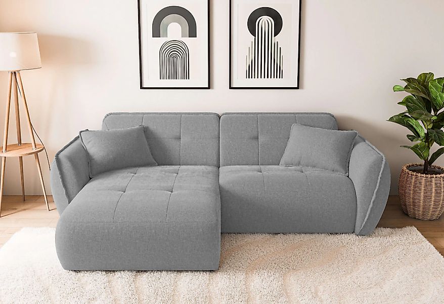 Home affaire Ecksofa "MIRELDA L-Form mit Steppungen, Recamiere rechts/links günstig online kaufen