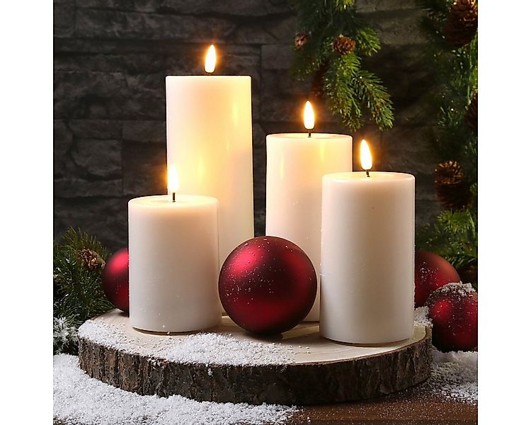 Deluxe Homeart LED-Kerze LED Kerzenset MIA Echtwachs Deluxe 4 Größen mit Ba günstig online kaufen