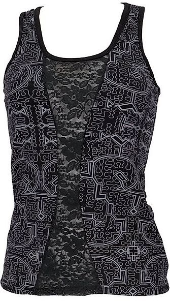 Guru-Shop T-Shirt Goa Psytrance Tank Top mit Spitze, YogaTop -.. Festival, günstig online kaufen