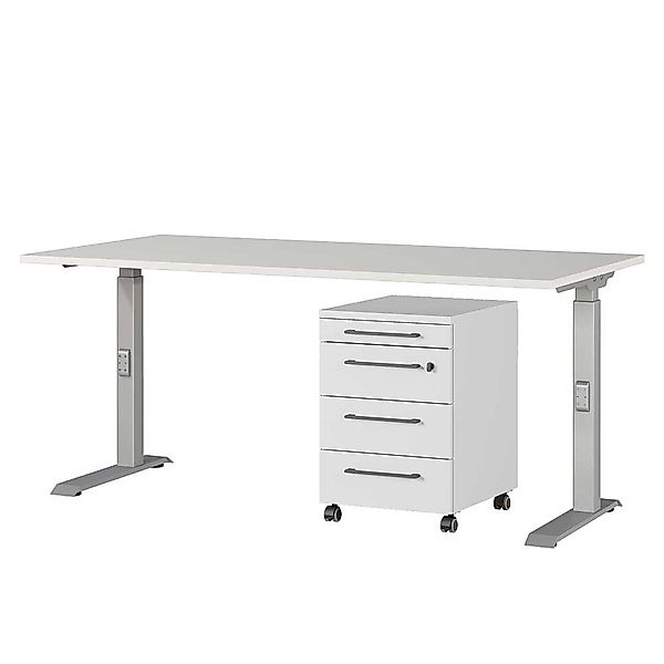 Bürotisch Schreibtisch mit Rollcontainer Made in Germany (zweiteilig) günstig online kaufen