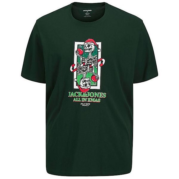 Jack & Jones Rundhalsshirt Große Größen T-Shirt dunkelgrün JJXMAS CHRISTMAS günstig online kaufen