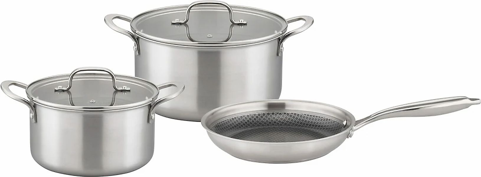 GSW Topf-Set "Inoxxa Black" Set, 5 Stk. tlg. Edelstahl  Glas günstig online kaufen