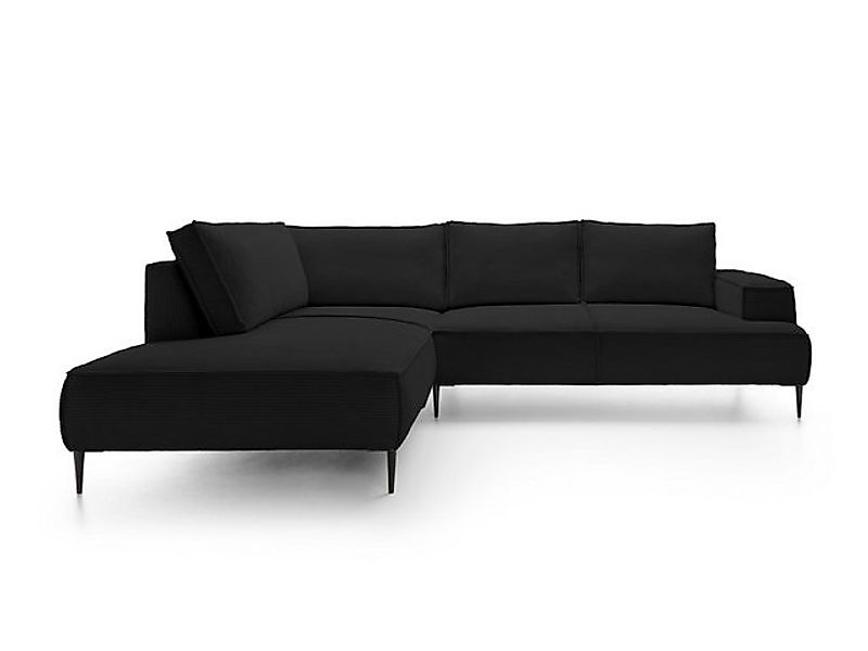 Goldstoff Ecksofa Cord VESPA L Beige – großes Wohnlandschaft Sofa L-Form, G günstig online kaufen