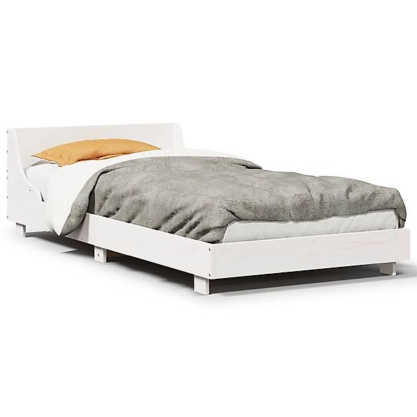 vidaXL Massivholzbett ohne Matratze Weiß 75x190 cm Kiefernholz 850753 günstig online kaufen