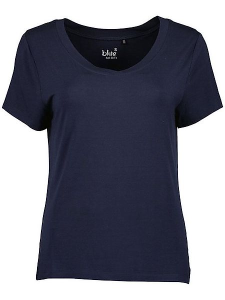 Blue Seven T-Shirt Damen Kurzarm-Shirt Unifarben mit V-Ausschnitt günstig online kaufen