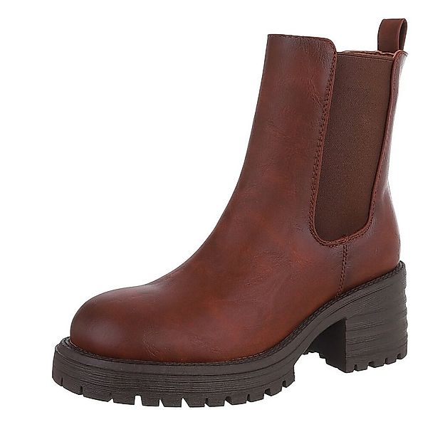 Ital-Design Modische Chelsea Boots mit elastischen Einsätzen für Damen Plat günstig online kaufen