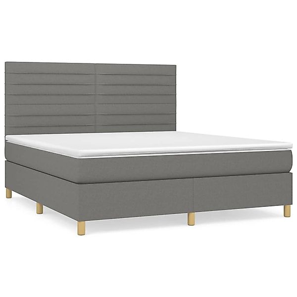 vidaXL Boxspringbett mit Matratze Dunkelgrau 160x200 cm Stoff 3142426 günstig online kaufen