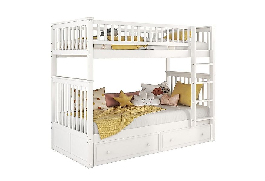 Flieks Etagenbett, Kinderbett mit 2 Schubladen 90x200cm in 2 Einzelbetten u günstig online kaufen