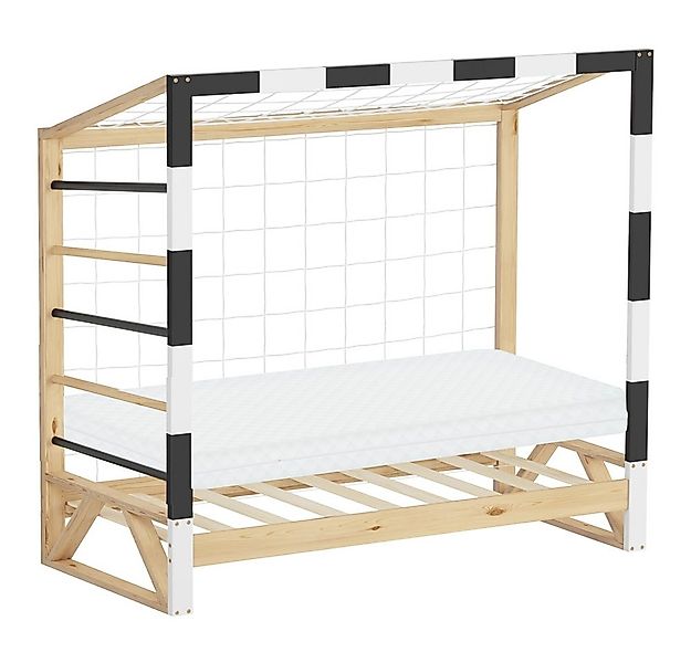 ML-DESIGN Spielbett Kinderbett Fußballtor Holzbett mit Lattenrost Kletterle günstig online kaufen