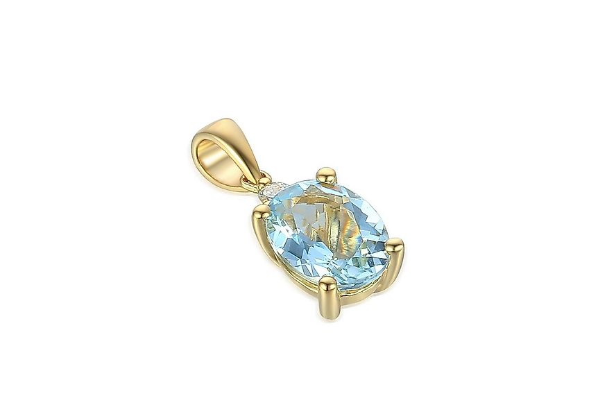 Stella-Jewellery Kettenanhänger 585er Gelbgold Anhänger mit Aquamarin 1,19c günstig online kaufen