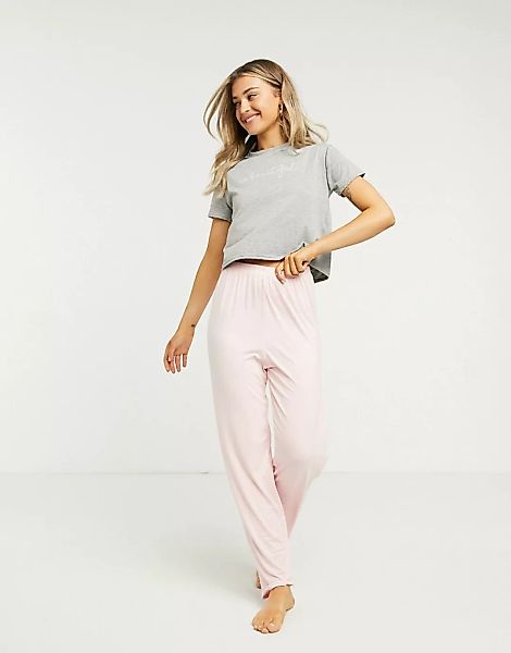 In The Style x Billie Faiers – Buntes Pyjama-Set mit Slogan-Mehrfarbig günstig online kaufen