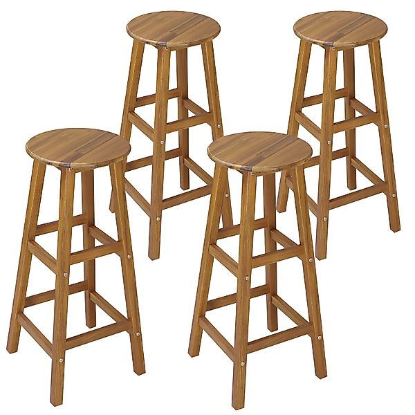 Casaria Barhocker, Holz Akazie Outdoor 75cm günstig online kaufen