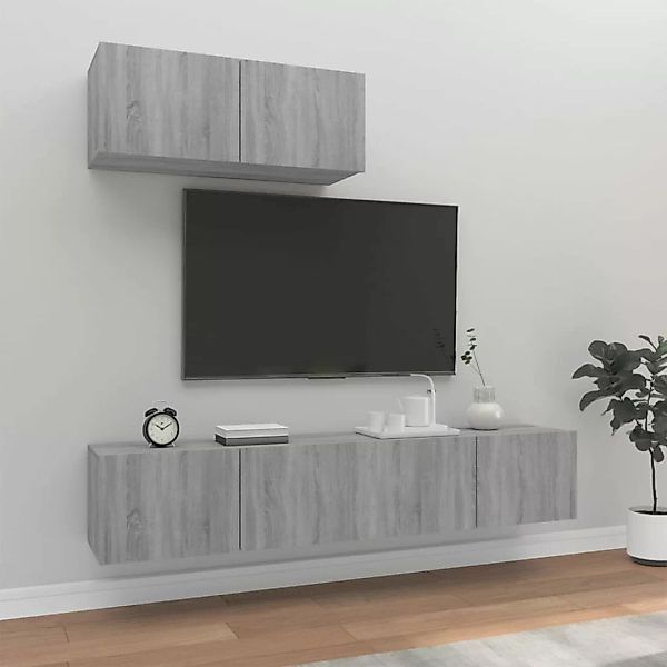vidaXL TV-Schrank 3-tlg. TV-Schrank-Set Grau Sonoma günstig online kaufen