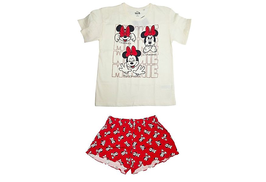 Disney Schlafanzug Disney Minnie Maus Damen kurzarm Pyjama Shorts Shirt 100 günstig online kaufen