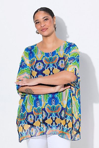 MIAMODA Druckbluse Mesh-Bluse oversized Alloverdruck blickdichtes Top günstig online kaufen