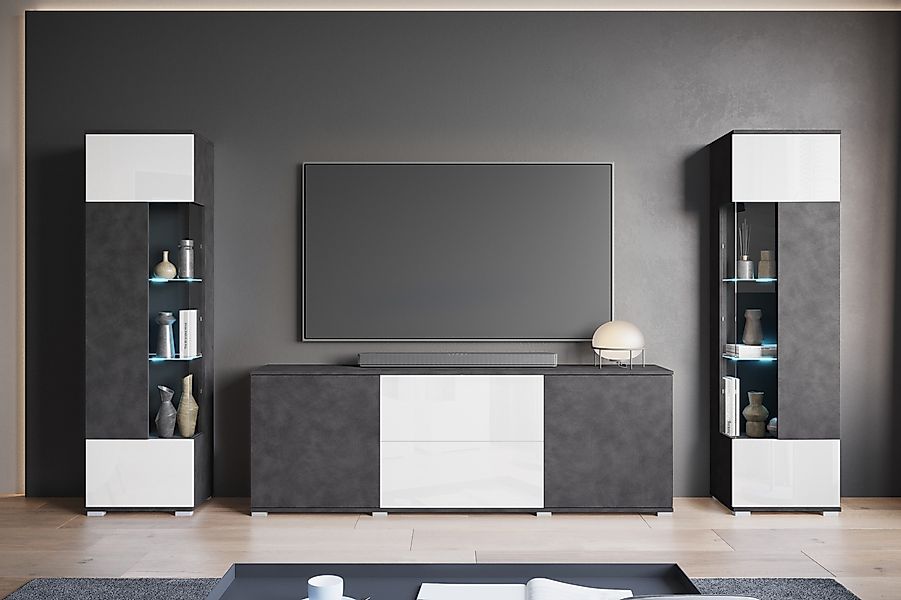 INOSIGN Wohnwand KENIA, (Komplett-Set, 3-St), Vitrinen günstig online kaufen