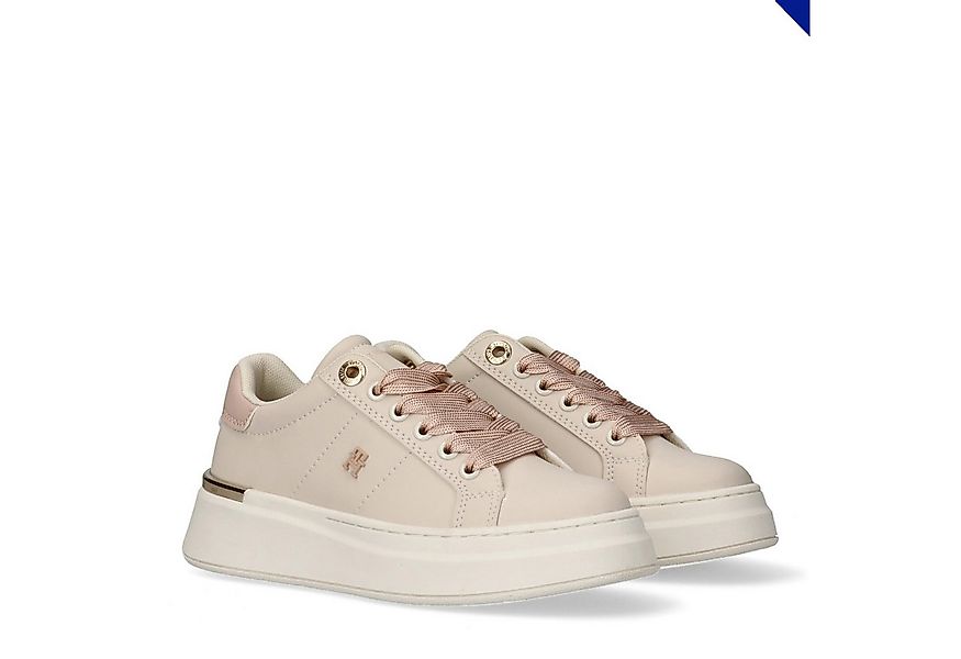 Tommy Hilfiger Sneaker Freizeitschuh, Halbschuh, Schnürer mit goldfarbenen günstig online kaufen