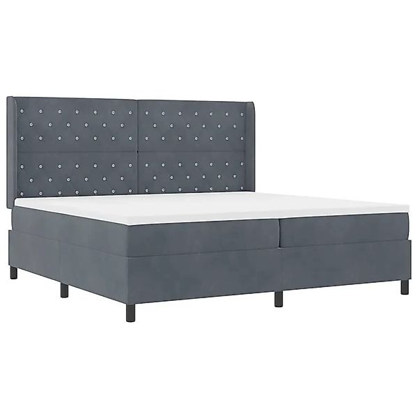 vidaXL Boxspringbett mit Kopfteil Dunkelgrau 200 x 200 cm Samt 3341973 günstig online kaufen