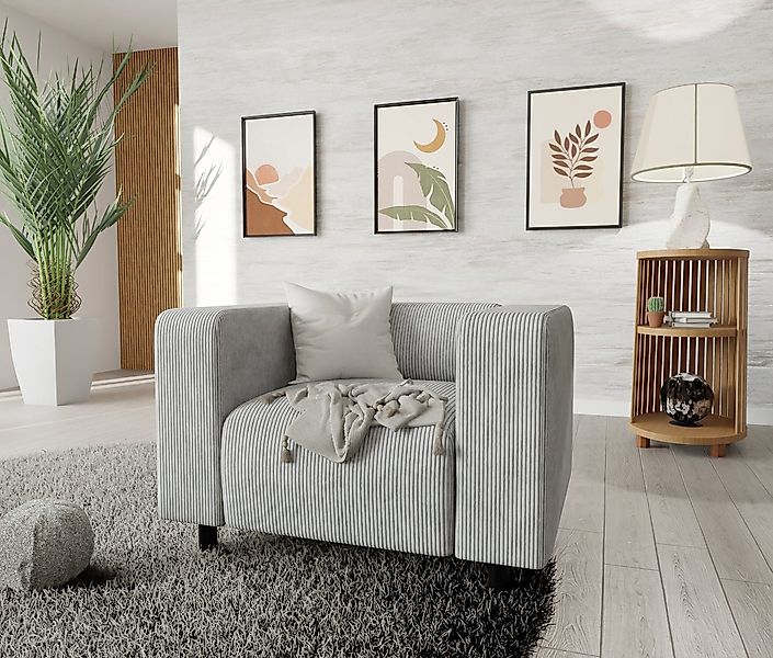 S-Style Möbel Sessel Gustav aus Cord-Stoff mit bequemem Sitz (Sessel x 1), günstig online kaufen