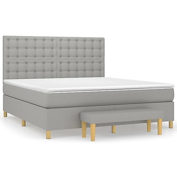 vidaXL Boxspringbett mit Matratze Hellgrau 180x200 cm Stoff1358484 günstig online kaufen