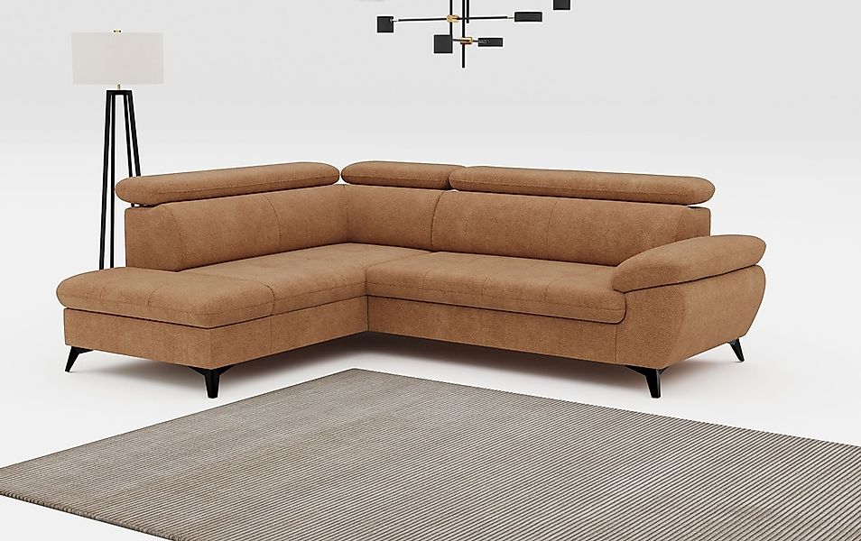 COTTA Ecksofa "Hudson L-Form, B: 256 cm" mit Kopfteilverstellung, optional günstig online kaufen