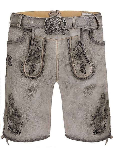 FUCHS Trachtenlederhose Trachtenlederhose kurz Dieter granit (2-tlg) inkl. günstig online kaufen