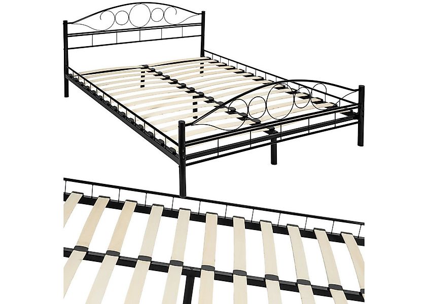 tectake Bettgestell Metallbett, robustes Stahlgestell günstig online kaufen